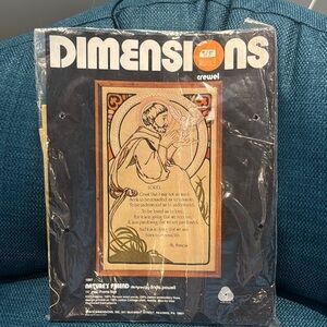 Dimensions  1097 Vintage “Nature’s Friend” St. Francis Crewel Embroidery Kit NWT